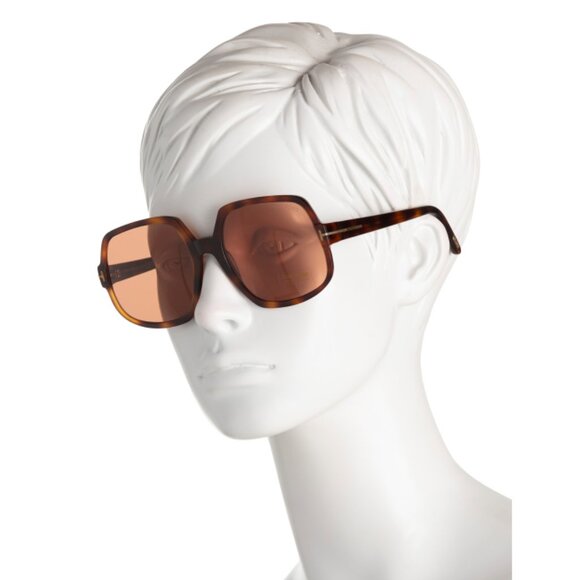 TOM FORD Tortoise Shell 60mm Oval Sunglasses - Picture 2 of 2